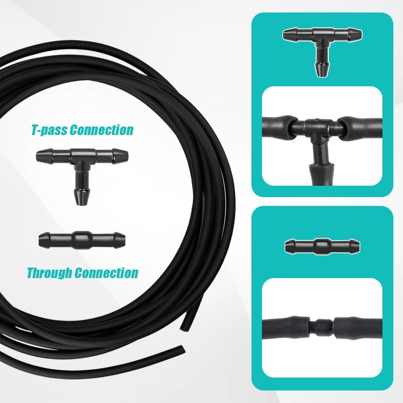 DWARFOO Windshield Washer Kit, Front Windshield Washer Nozzles, Washer Jet and 2 Meters Fluid Hose with Connector, 4805742AB Windshield Washer Hose Kit Fits Replacement for Chrysler, Dodge, Jeep - Image 5